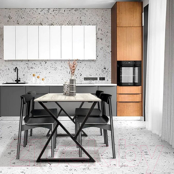 Изображение товара Обеденный стол Millwood Дели Л18 130x80x75 (дуб белый крафт/металл черный)