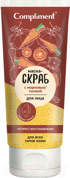 Изображение товара Скраб для лица Compliment Экспресс восстановление с морковью и тыквой (130мл)