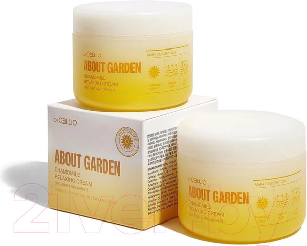 Изображение товара Крем для лица Dr. Cellio About Garden Chamomile Relaxing Cream Whitening & Anti-Wrinkle (90мл)
