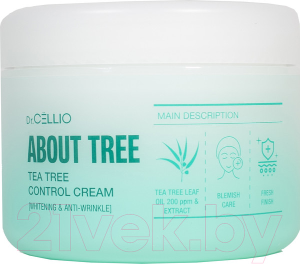 Изображение товара Крем для лица Dr. Cellio About Tree Teatree Control Cream Whitening & Anti-Wrinkle  (90мл)