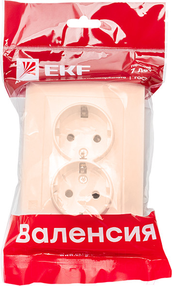 Изображение товара Розетка EKF PROxima Валенсия / EWR16-128-20 (кремовый)