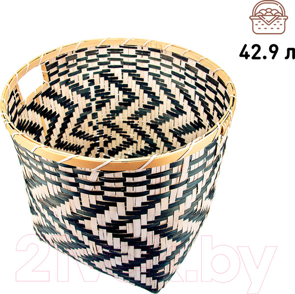 Изображение товара Корзина Natural House Зигзаг 400x400x350 / DC15L (черный/белый)
