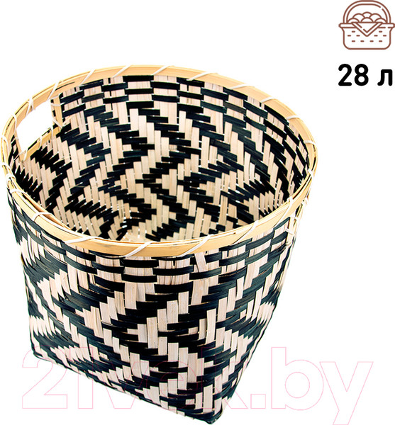 Изображение товара Корзина Natural House Зигзаг 350x350x300 / DC15M (черный/белый)