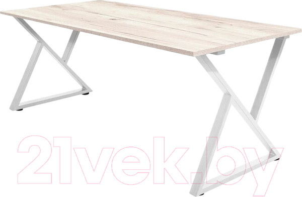 Изображение товара Обеденный стол Millwood Дели Л18 130x80x75 (дуб белый крафт/металл белый)