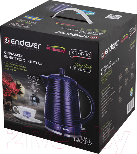 Изображение товара Электрочайник Endever KR-470C (фиолетовый)