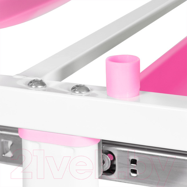 Изображение товара Парта+стул Anatomica Avgusta с ящиком и подставкой (белый/розовый)