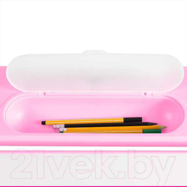 Изображение товара Парта+стул Anatomica Avgusta с ящиком и подставкой (белый/розовый)