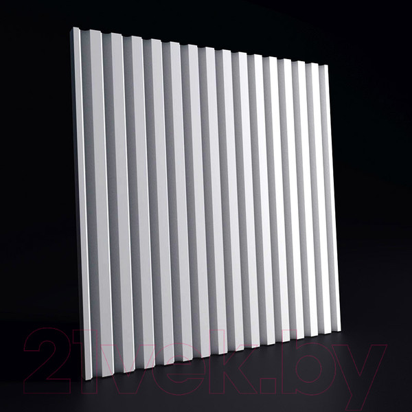 Изображение товара Гипсовая панель Polinka Рейки РК1 (500x500, белый)