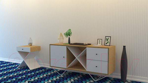 Изображение товара Гипсовая панель Polinka Рейки РК1 (500x500, белый)