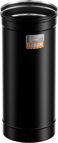 Изображение товара Труба вытяжная Ferrum 0.5 м Ф150 / f6123 (430/0.8 мм/эмаль 600°/черный)