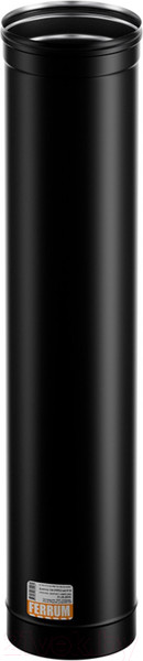 Изображение товара Труба вытяжная Ferrum 1.0 м Ф150 / f6124 (430/0.8 мм/эмаль 600°/черный)