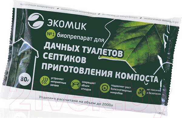 Изображение товара Чистящее средство для биотуалета Экомик Сухой (80г)