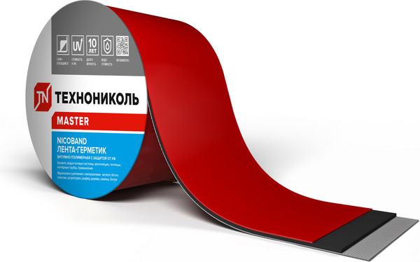 Изображение товара Гидроизоляционная лента Технониколь Nicoband 7.5см (3м, красный)