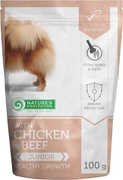 Изображение товара Влажный корм для собак Nature's Protection Mini Junior Healthy Growth with Chicken and Beef / KIK45279 (100г)