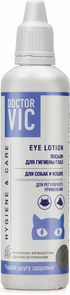 Изображение товара Средство для ухода за глазами животных Doctor VIC Лосьон для собак и кошек (60мл)