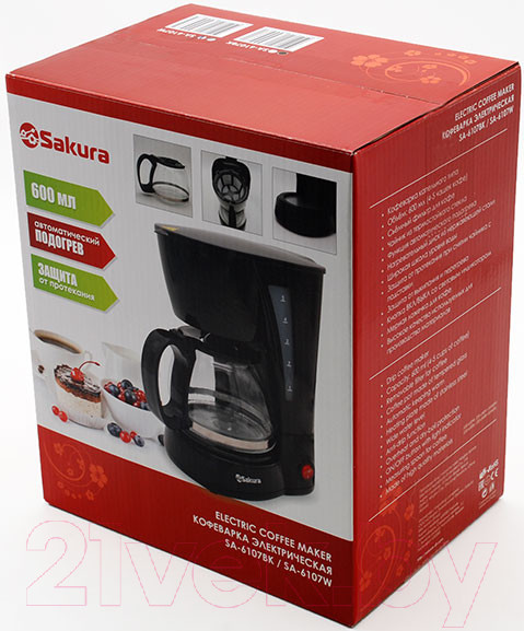 Изображение товара Капельная кофеварка Sakura SA-6107BK