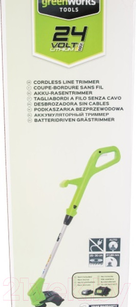 Изображение товара Триммер аккумуляторный Greenworks G24LT30 24V 30.5см / 2110407 (без АКБ и ЗУ)