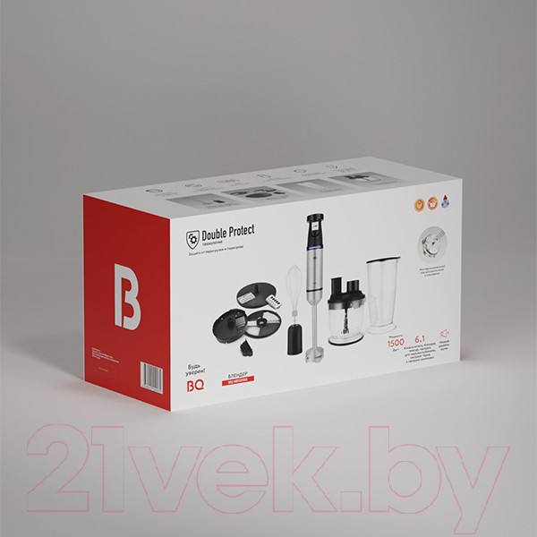 Изображение товара Блендер погружной BQ HB1231SS (черный/сталь)