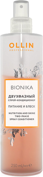 Изображение товара Кондиционер-спрей для волос Ollin Professional BioNika Питание и блеск Двухфазный (250мл)