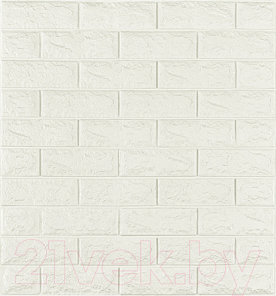 Изображение товара Панель ПВХ Lako Decor Самоклеящаяся Классический кирпич 70x77(5мм) / LKD-01-04-01 (белый)