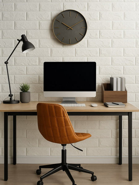 Изображение товара Панель ПВХ Lako Decor Самоклеящаяся Классический кирпич 70x77(5мм) / LKD-01-04-01 (белый)