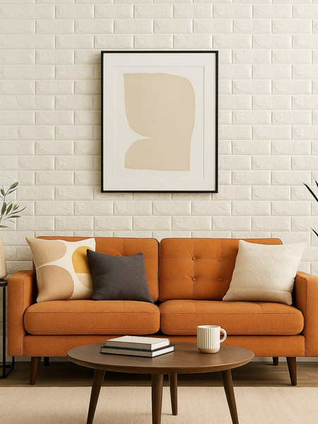 Изображение товара Панель ПВХ Lako Decor Самоклеящаяся Классический кирпич 70x77(5мм) / LKD-01-04-01 (белый)