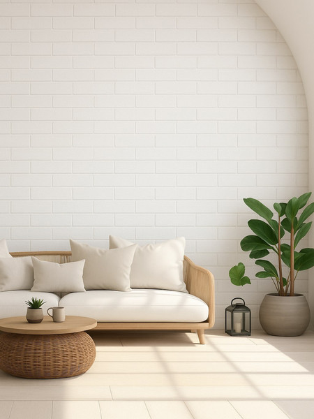 Изображение товара Панель ПВХ Lako Decor Самоклеящаяся Классический кирпич 70x77(5мм) / LKD-01-04-01 (белый)