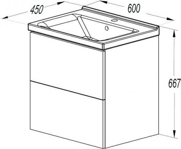 Изображение товара Тумба под умывальник Акватон Амели 60 (1A262701AEE20)