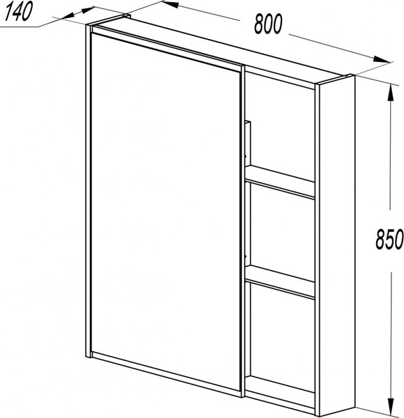 Изображение товара Шкаф с зеркалом для ванной Акватон Амели 80 (1A262602AE820)