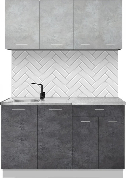 Изображение товара Кухонный гарнитур Артём-Мебель Лана СН-113 без стекла 1.4 (бетон спаркс лайт/дуб спаркс)