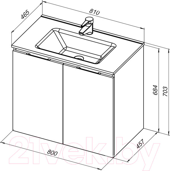 Изображение товара Тумба под умывальник Aquanet Алвита 80 / 277528