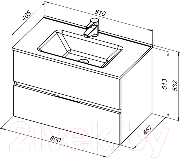 Изображение товара Тумба под умывальник Aquanet Алвита 80 / 277515