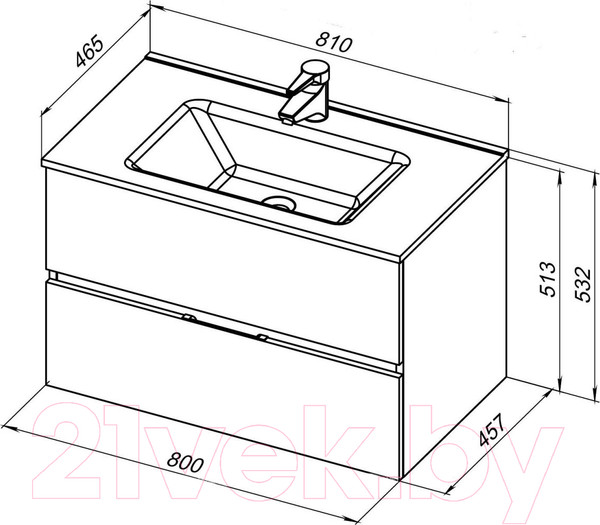 Изображение товара Тумба под умывальник Aquanet Алвита new 80 / 277514