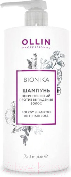 Изображение товара Шампунь для волос Ollin Professional BioNika Энергетический против выпадения волос (750мл)