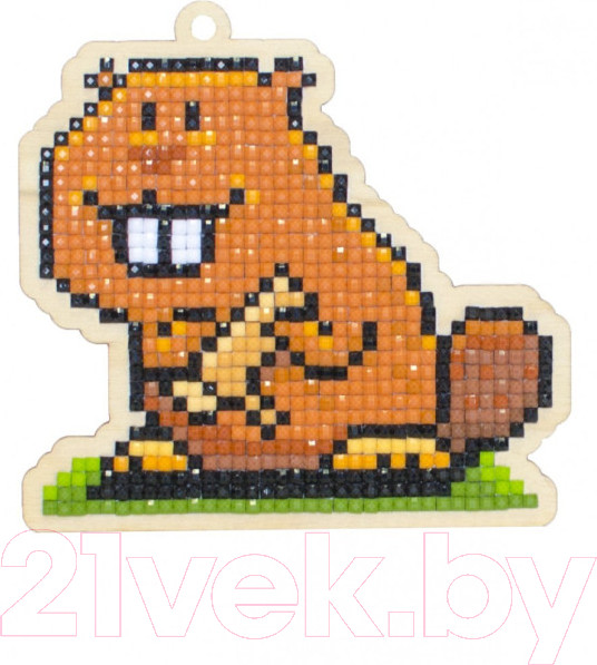 Изображение товара Набор алмазной вышивки Wizardi Бобр-Строитель / WWP262