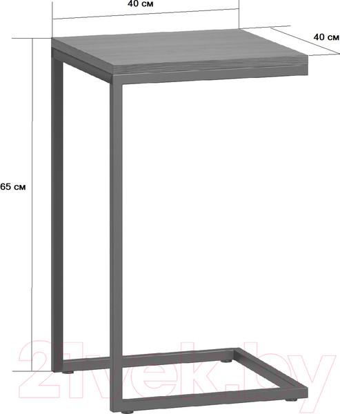 Изображение товара Приставной столик Loftyhome Мальборк / 1627793 (шимо темный с белым основанием)