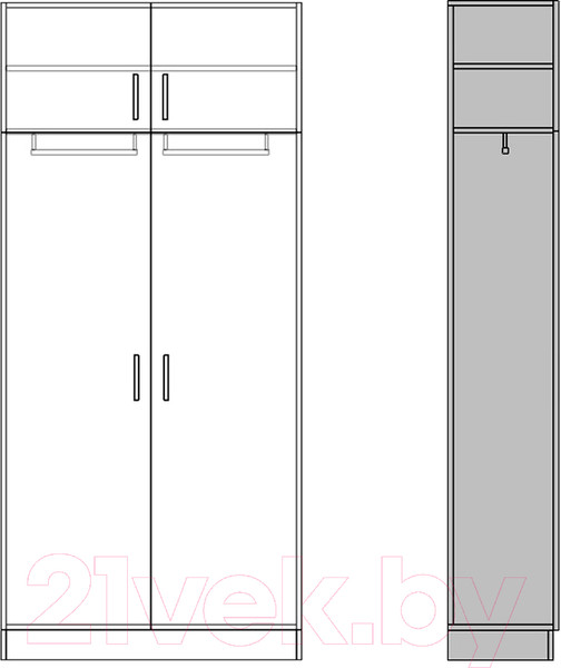 Изображение товара Шкаф Макс Стайл Kart 36 Egger 222.6x100x42 / 14B4250 (серый пыльный U732 ST9)