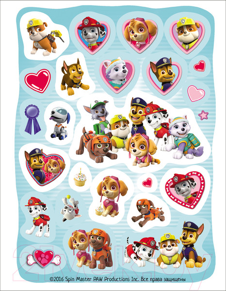 Изображение товара Набор наклеек Росмэн Щенячий патруль. 100 наклеек / 4680274023484