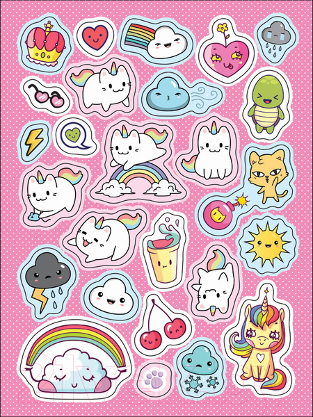 Изображение товара Набор наклеек Росмэн 100 лучших стикеров. Самые кавайные / 4680274047992