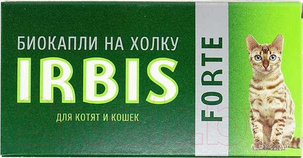 Изображение товара Капли от блох IRBIS Инсектоакарицидные для котят и кошек (1мл)