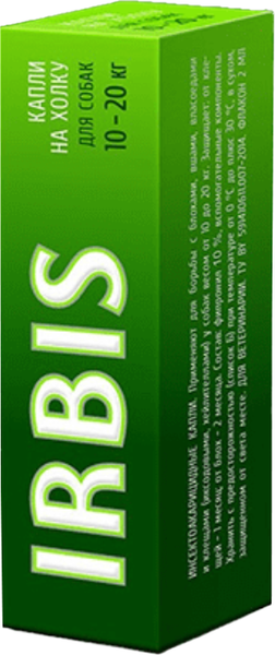 Изображение товара Капли от блох IRBIS Инсектоакарицидные для собак от 10 до 20 кг (2мл)