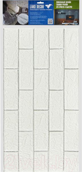 Изображение товара Панель ПВХ Lako Decor Самоклеящаяся 70x77(5мм) / LKD-02-04-02 (белый с серебром)