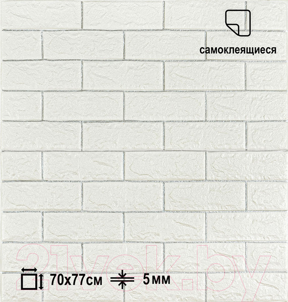 Изображение товара Панель ПВХ Lako Decor Самоклеящаяся 70x77(5мм) / LKD-02-04-02 (белый с серебром)