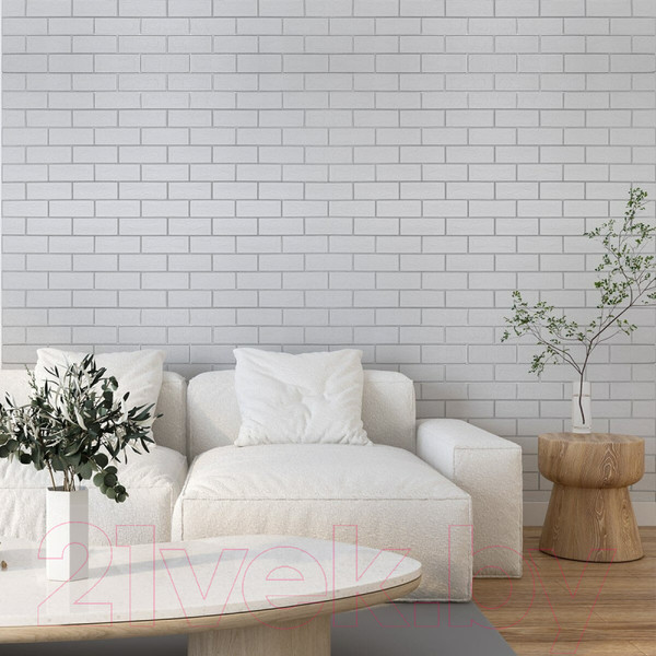 Изображение товара Панель ПВХ Lako Decor Самоклеящаяся 70x77(5мм) / LKD-02-04-02 (белый с серебром)