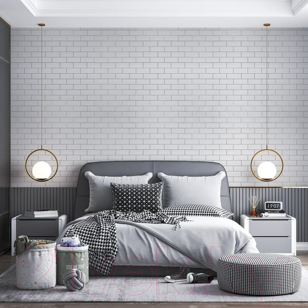 Изображение товара Панель ПВХ Lako Decor Самоклеящаяся 70x77(5мм) / LKD-02-04-02 (белый с серебром)