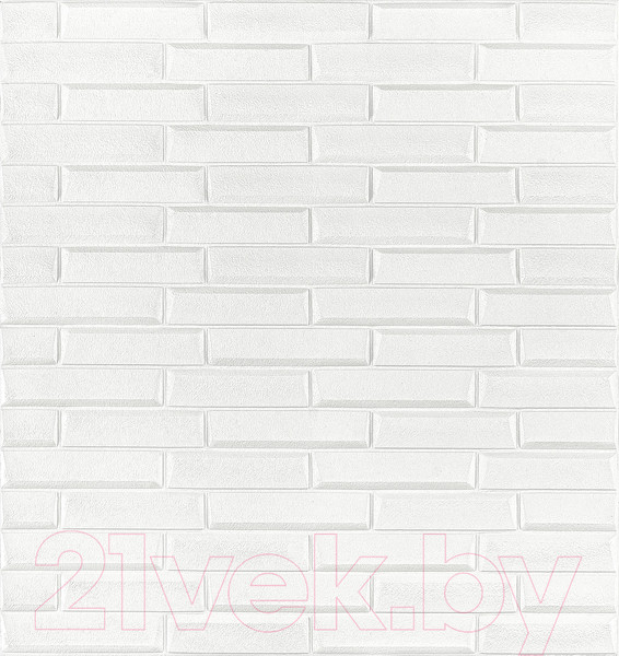 Изображение товара Панель ПВХ Lako Decor Самоклеящаяся Скошенный кирпич 70x77(6мм) / LKD-06-05-01 (белый)