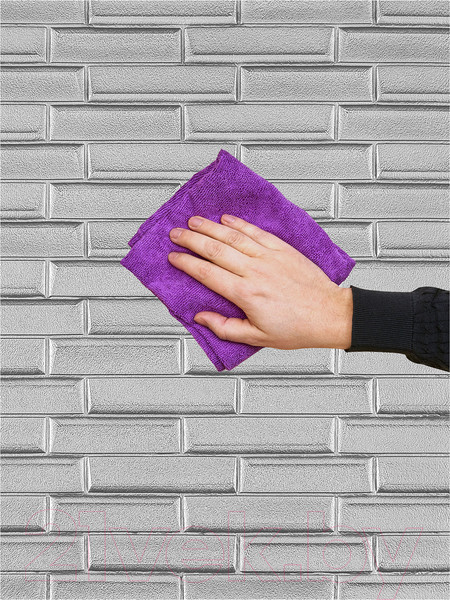 Изображение товара Панель ПВХ Lako Decor Самоклеящаяся 70x77(5мм) / LKD-06-05-04 (серебристо-серый)