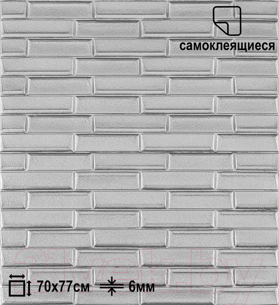 Изображение товара Панель ПВХ Lako Decor Самоклеящаяся 70x77(5мм) / LKD-06-05-04 (серебристо-серый)