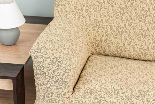 Изображение товара Комплект чехлов Софатэкс Комфорт Люкс Венеция без оборки / 01087 (песок)