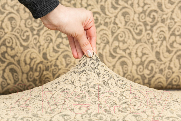 Изображение товара Комплект чехлов Софатэкс Комфорт Люкс Венеция без оборки / 01087 (песок)